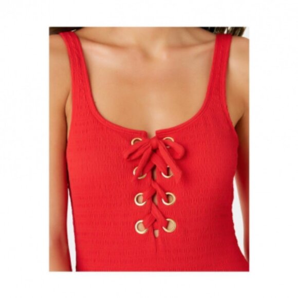 NWT California Waves One Piece Swimsuit XS Red - Picture 3 of 3